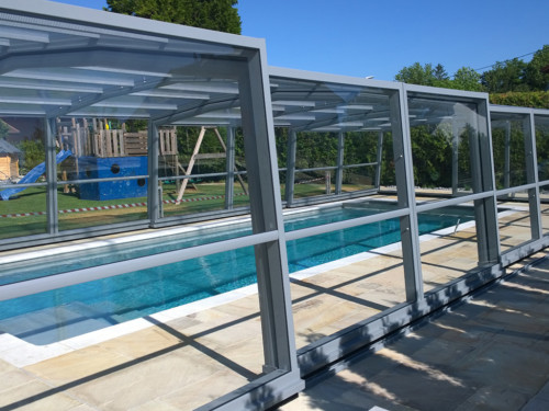 Modell DISCRET 5 Winkel Hochüberdachung Pool